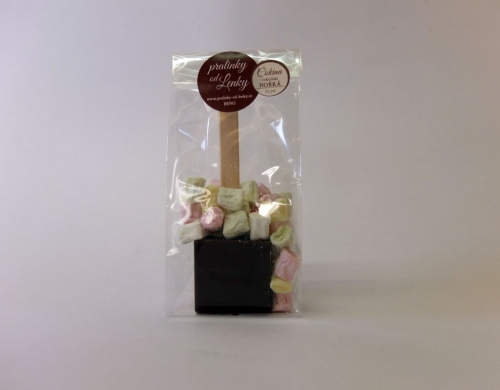 Horká čokoláda kostka - hořká belgická čokoláda 55% s mini Marshmallows (60g)