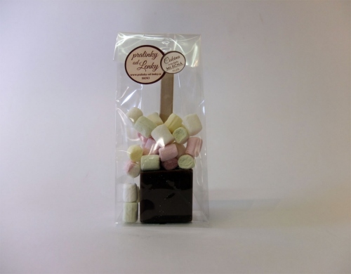 Horká čokoláda kostka - mléčná belgická čokoláda s mini Marshmallows (60g)