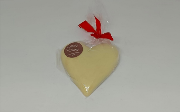 Pln�n� �okol�dov� srdce - pomeran� se z�zvorem v b�l� �okol�d�