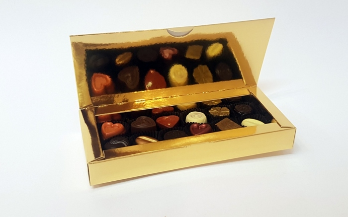 Bonbonira psanko 12 ks - zlat krabika