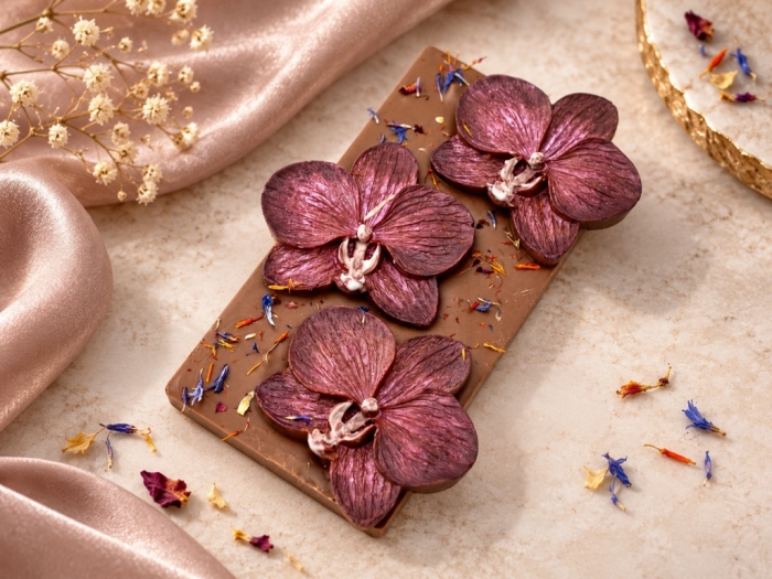 Ml��n� �okol�da s fialov�mi orchidejemi a su�en�mi kv�ty (150 g)
